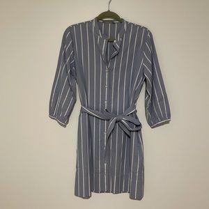 Everlane blue and white striped shirt dress